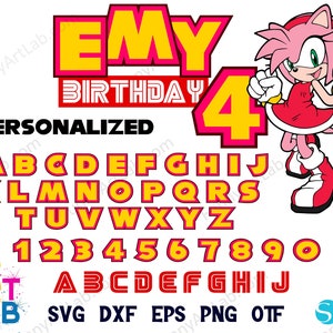 Fuente Sonic Otf, Letras Sonic Svg, Camiseta De Bebé Diy Svg, Fuente Bebé Svg Letras Sonic Svg Fuente Cricut Camiseta De Cumpleaños Sonic Diy Letras Para Niños Svg
