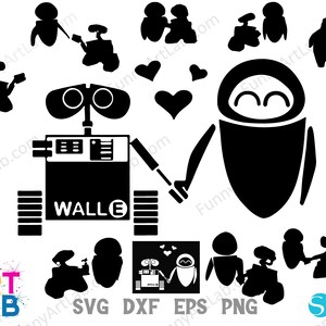 Wall-e und Eve Png, Wall-e und Eve SVG Bundle, Wall-e SVG, Wall-e und Eve Cricut, Wall-e Png, Wall-e Shirt diy SVG Wall-e und Eve Silhouette