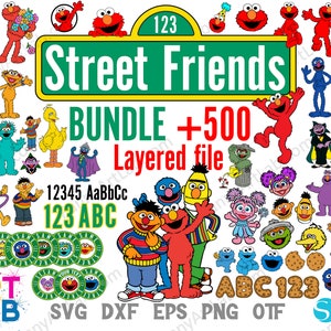 Fan Art License Street Friends Bundle, Street PNG Clipart, Street SVG Layered, Street Shirt SVG Cricut, Street font Otf, Street letters Svg