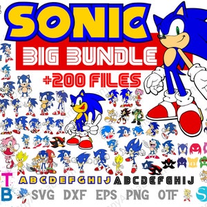 Sonic Bundle, Sonic Letters Svg, Sonic Svg Laered, Sonic Font, Sonic Birthday Baby shirt Diy Svg, Baby Font Svg Letters, Sonic Shirt Diy svg