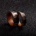 Forest Whiskey Barrel Ring, Mountain Mens Wedding Band, Unique Wedding Ring, Wood Tungsten Ring, Wedding Band, His Engraved Engagement Ring