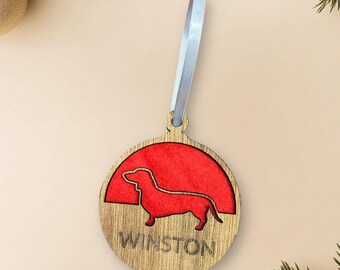 Personalized Dachshund Christmas Ornament