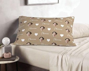 Personalisierter Name Kissenbezug für Sofabett Benutzerdefiniertes Gesicht Foto Kissenbezug Personalisierter Kissenbezug mit Gesicht Foto für Geburtstag Weihnachten