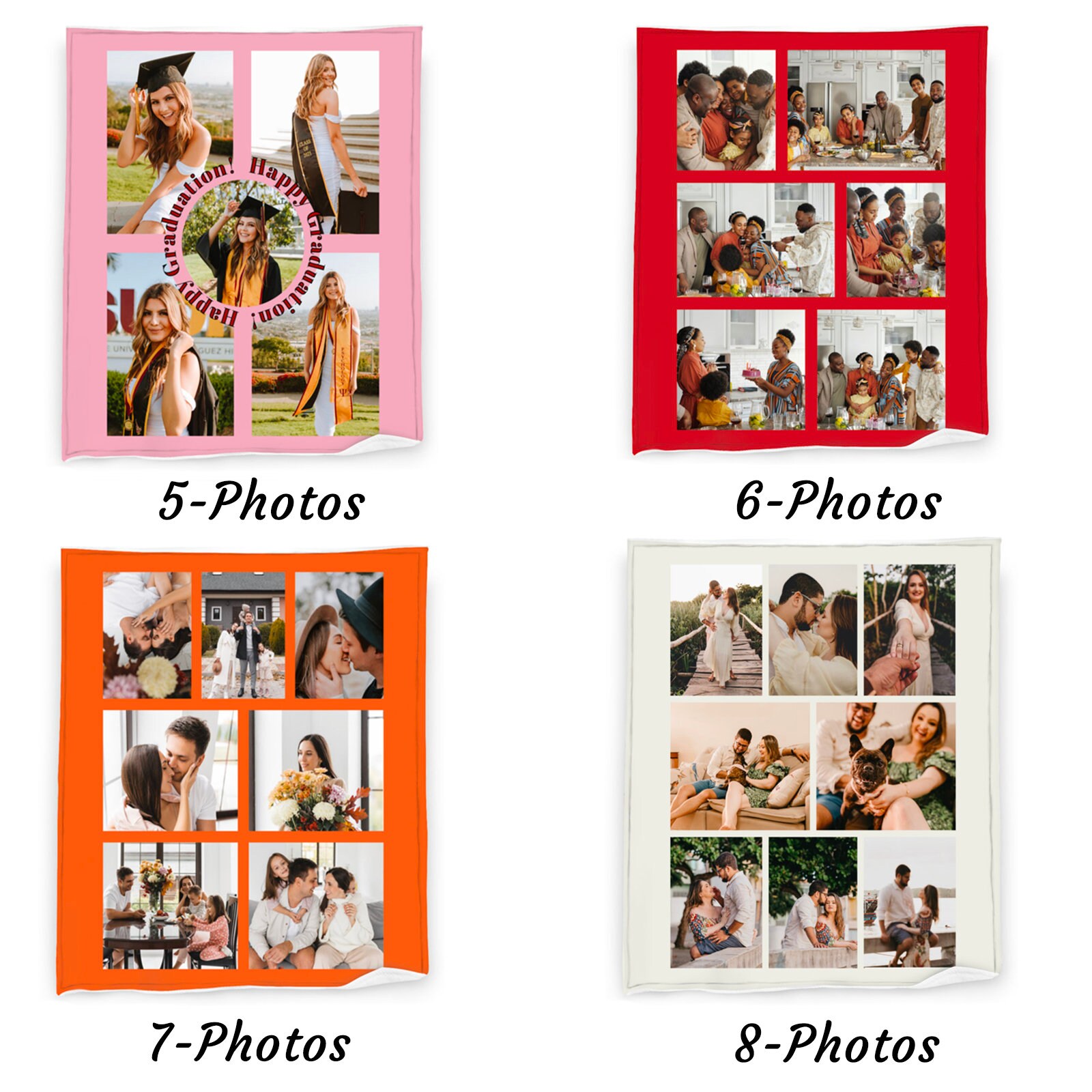 Customized Photo Collage Blanket Custom Picture Text Blanket Etsy