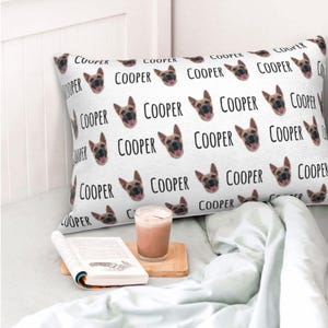 Taie d'oreiller personnalisée avec photo et prénom pour canapé-lit Housses de coussin prénom personnalisées Cadeaux personnalisés pour Noël, anniversaire, pendaison de crémaillère