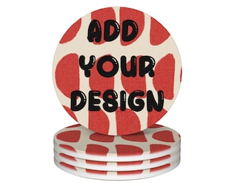 Juego de 4 posavasos de cerámica personalizados, posavasos personalizados con foto y logotipo, regalo personalizado, crea tus propios posavasos, posavasos con imagen