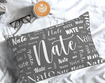 Personalized Name Pillow Case, Custom Pillow Cover with Name, Customized Name Pillowcase for Kids, Name Gift for Birthday Christmas