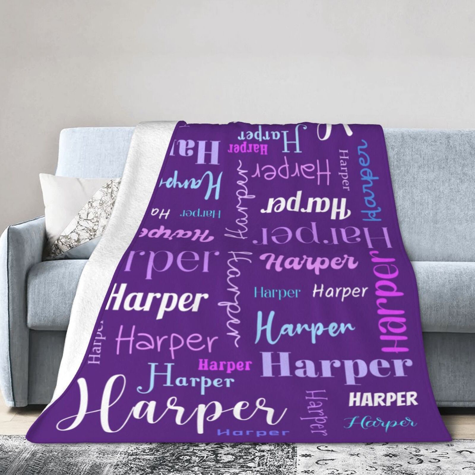 Personalized Name Blanket for Baby Girls Boys Custom Baby Etsy