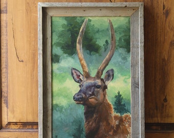 Spike Elk Fine Art Print (Giclée canvas print)