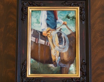 Original Miniature Oil Painting "The Red Kerchief"