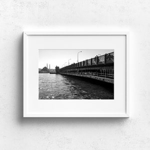 City of Bridges - Black and white cityscape photography of Instanbul in Turkey - Printable wall art