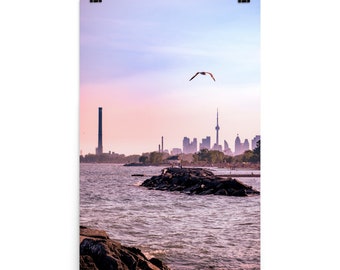 Toronto Skyline Photography Print - Sunset at Lake Ontario, CN Tower