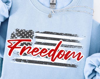 Distressed Freedom USA Flag PNG | Patriotic Sublimation Design (Instant Download)
