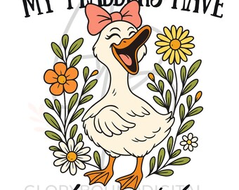 Funny Goose PNG: "My Flabbers Have Been Gasted" - Retro Cartoon (Digital Download)