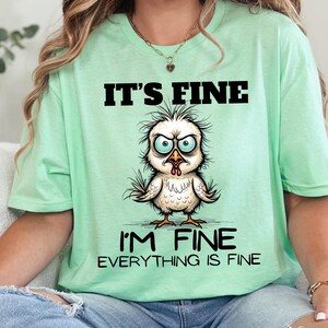 Funny Stressed Chicken PNG: Sarcastic Cartoon Bird Sublimation Design