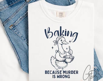 Funny Goose Baking PNG: Retro Kitchen Humor, Apron & Shirt Design (Digital Download)
