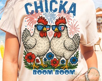 Patriotic Chicken PNG: 4th of July Sublimation Design (Digital Download 300 DPI)
