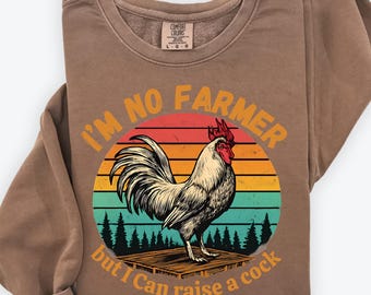 Grappige haan, png-bestand: retro zonsondergang boerderijdierenontwerp (digitale download)