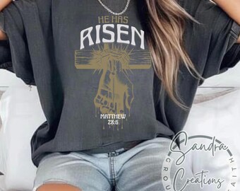 He Is Risen PNG Graphic: Christian Easter Design (Digital Download)