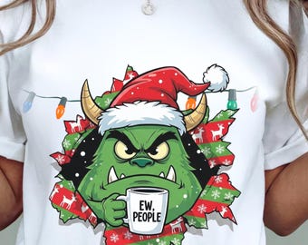 Ew People Christmas Monster PNG: Sarcastic Holiday Design (300 DPI)