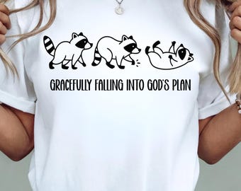 Rolig tvättbjörn PNG: Klumpig gående och fallande Clipart (digital nedladdning)