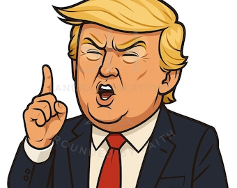 Trump Cartoon PNG: Political Clip Art (300 DPI)