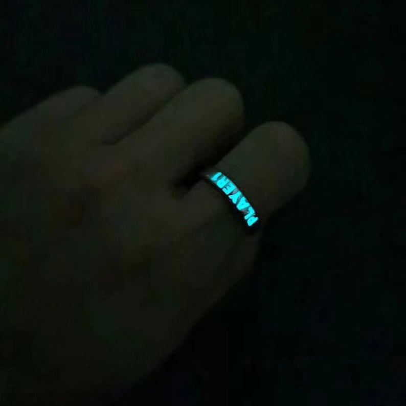 Couple Rings, Matching Rings, Glow In The Dark Ring Set, promise, Couples Ring, Player Controller, Engagement Geek Ring, Gamer, GameLoverB12 image 6