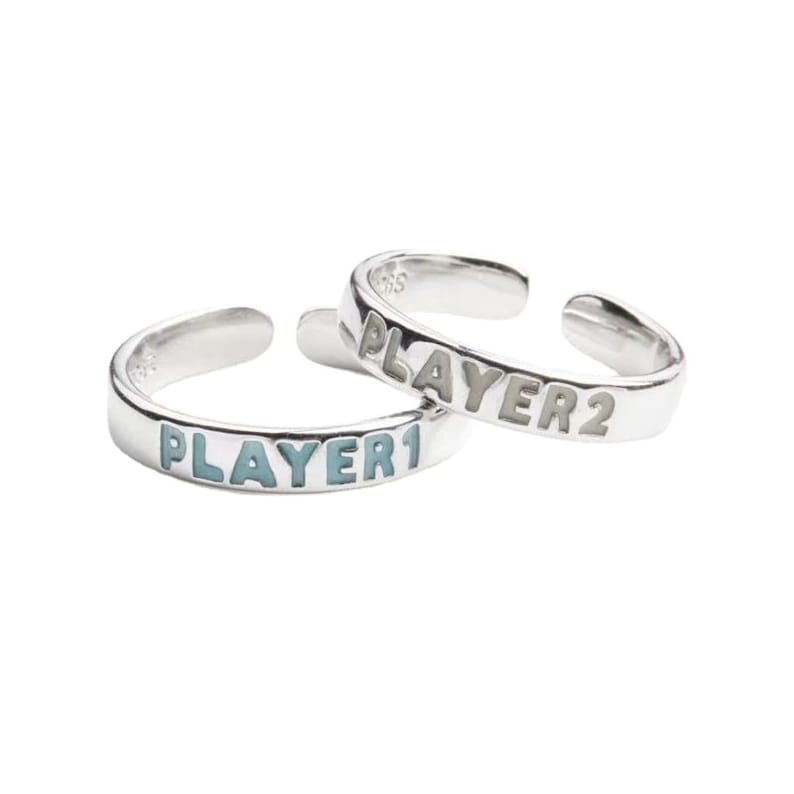 Couple Rings, Matching Rings, Glow In The Dark Ring Set, promise, Couples Ring, Player Controller, Engagement Geek Ring, Gamer, GameLoverB12 image 5
