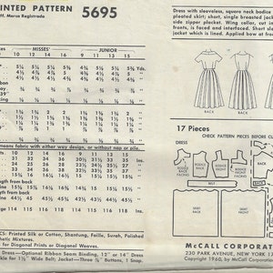 1960 Vintage Sewing Pattern B36
