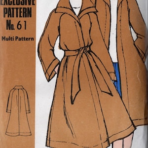 1970s Vintage Sewing Pattern (Bust 34-36-38-40ins) COAT (2330) By Family Circle 61