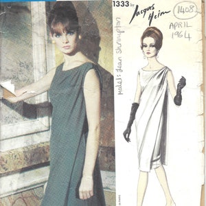 1964 Vintage VOGUE Sewing Pattern B32 Evening Dress (1408) BY Jacques Heim Vogue 1333