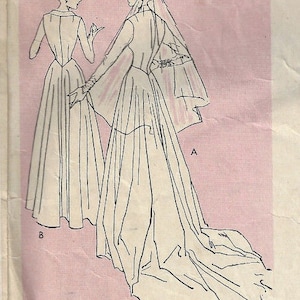 1950 Vintage Sewing Pattern B34 BRIDAL Gown & Bridesmaid DRESS (1763)  Simplicity 8239