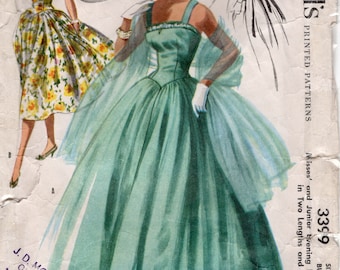 Patron De Robe Vintage McCall 1959 - Taille B40 (40 Pouces) - Modèle B4 - Neuf