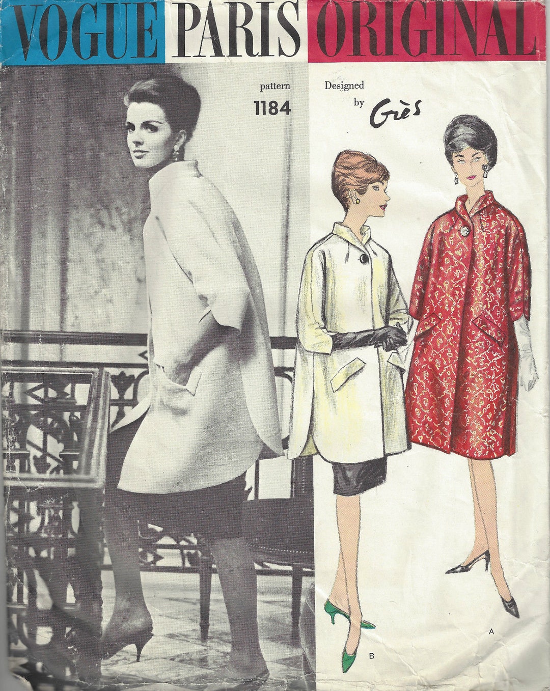 1960s Vintage VOGUE Sewing Pattern B38 COAT 1589 by Gres Vogue 1184 - Etsy