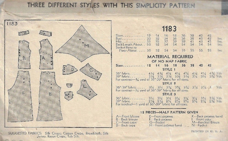 Patron De Couture Vintage Simplicity Années 1930 - Blouse Et Jupe, Taille B36 W30, Neuf