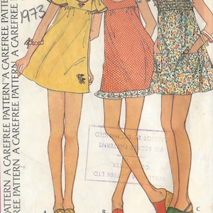 1973 Vintage Sewing Pattern B34 DRESS (R684) McCalls 3597
