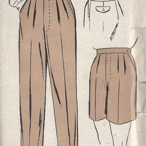 1940s WW2 Vintage Sewing Pattern W37″ MEN’S PANT Trousers SHORTS (1238) By Weldons 985