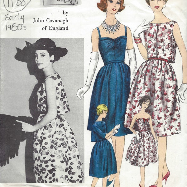 1960s Vintage VOGUE Sewing Pattern B34 DRESS & Bolero (1188) BY John Cavanagh Vogue 1081