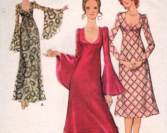 1970 Vintage Sewing Pattern Bust 34in Dress 2046 Style 2978 