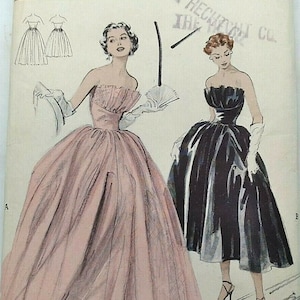 1950s Vintage Sewing Pattern DRESS B32" (2057)  Butterick 6486