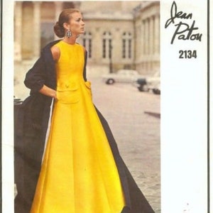 1969 Vintage VOGUE Sewing Pattern Bust 31 1/ 2 ins DRESS & STOLE (1856) By Jean Patou Vogue 2134