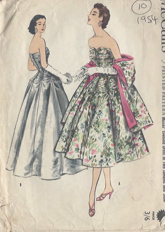 Patron De Couture Vintage McCalls 1954 - Robe Style Années 50 - Taille Environ 10 (B36-S-18) - Neuf