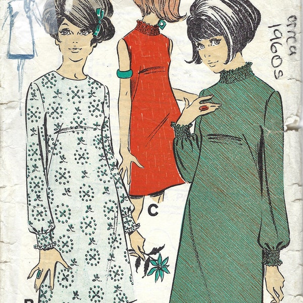 1960s Vintage Sewing Pattern B36″ DRESS (1865) By Le Roy 5084 Barbara Hulanicki (Biba)