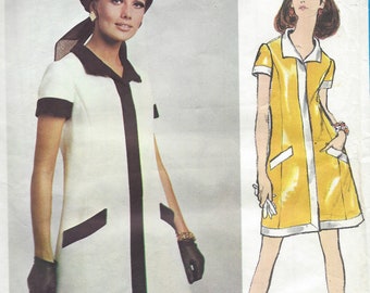 1967 Vintage VOGUE Patrón de costura Vestido B36 (1165) Por Oscar De LA RENTA Vogue 1832