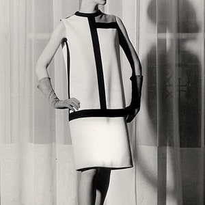 1966 Vintage VOGUE Sewing Pattern B31.5-38 Mondrian DRESS 1667 By Yves Saint Laurent Vogue V1557 & Vogue V9048 image 5