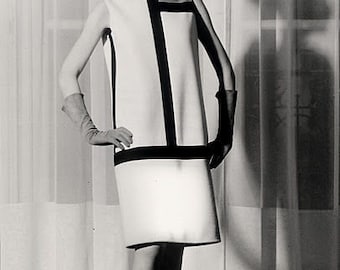 Patron De Couture Vintage McCalls 1965 - Robe Style Mondrian (réf. 8131), Gabarit Complet