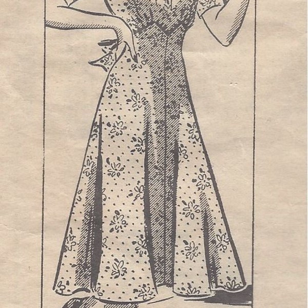 1940s Vintage Sewing Pattern DRESS B34" (R318)   By Anne Adams Original 4323