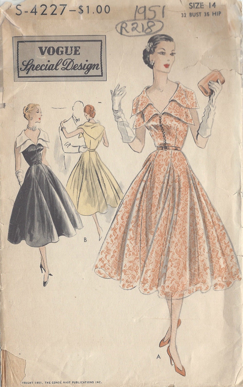 Patron De Couture Vintage “Femme D’Aujourd’hui” – Robe Du Soir 1951, Complet Et D’époque