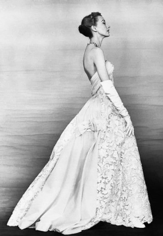 1955 Vintage VOGUE Sewing Pattern B34 Dress EVENING GOWN (1290) by
