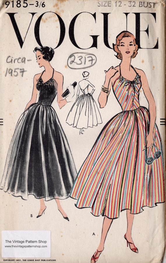 入手困難VOGUE1949年3月号 vintageVOGUE 1957 Vintage VOGUE Sewing Pattern B32” DRESS (2317) VOGUE 9185 - Etsy
